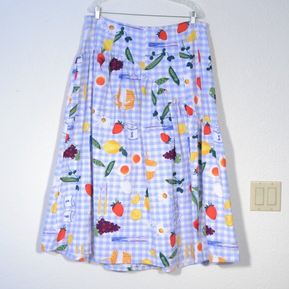 NWT LISA SAYS GAH MAEVE MIDI SKIRT, PICNIC, 2XL - Picture 4 of 13